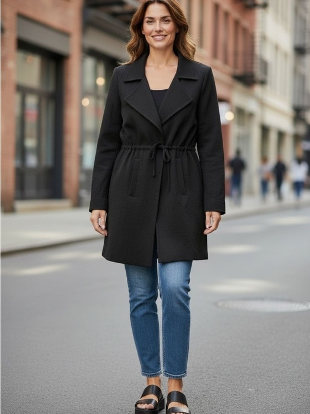 NWT Vero Moda Black Drawstring Waist Coat